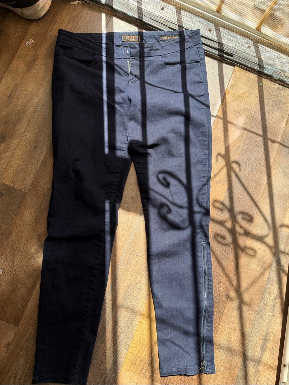 Guess Navy Slim Jeggings with Ankle Zipper
